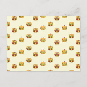 Carte Postale Burgers Cute kawaii motif à la crème