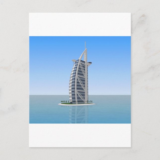 Carte Postale Burj Al Arab Hotel Dubai : 3D Modèle : (Devant)