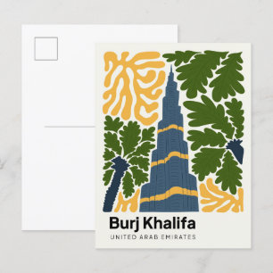 Carte Postale Burj Khalifa Dubai Émirats arabes unis abstrait vo