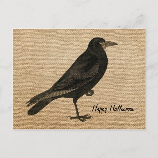 Carte postale Burlap vintage Personnaliser (Devant)