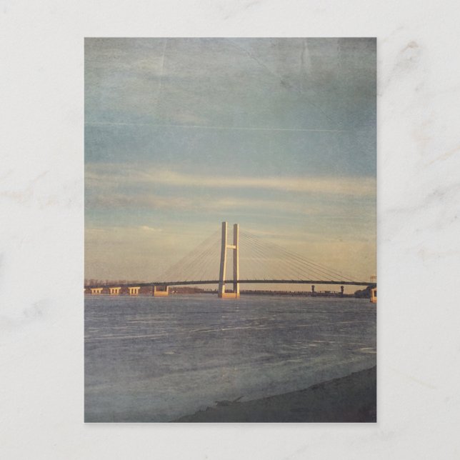 Carte Postale Burlington, Iowa Bridge et Mississippi River (Devant)