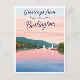Carte Postale Burlington, Vermont – lac Champlain