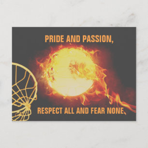 Carte Postale Burning Ball Netball Image Thème Avec Slogan