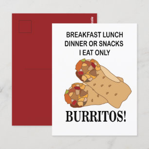 Carte Postale Burritos Je Ne Mange Que Burrito