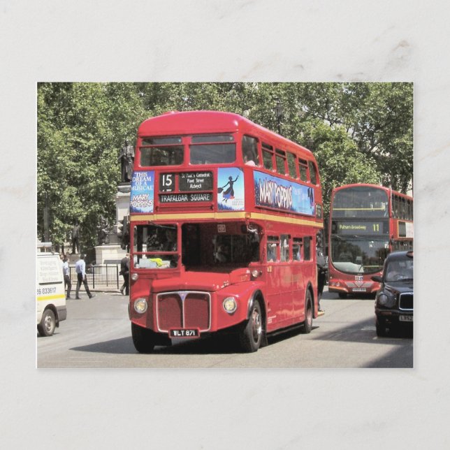 Carte Postale Bus à double étage de Londres, Red dans la région  (Devant)