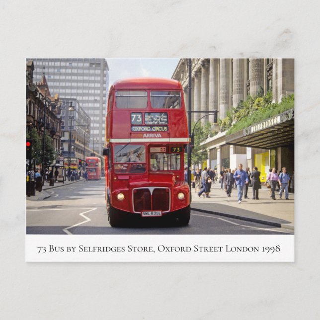 Carte Postale Bus de Londres par Selfridges sur Oxford St, 1998 (Devant)