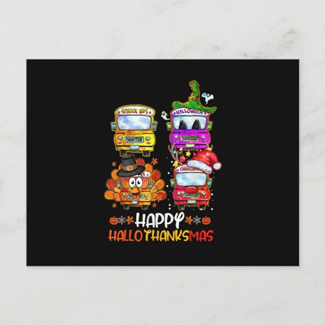 Carte Postale Bus Driver Happy HalloThanksMas Thanksgiving Chris (Devant)