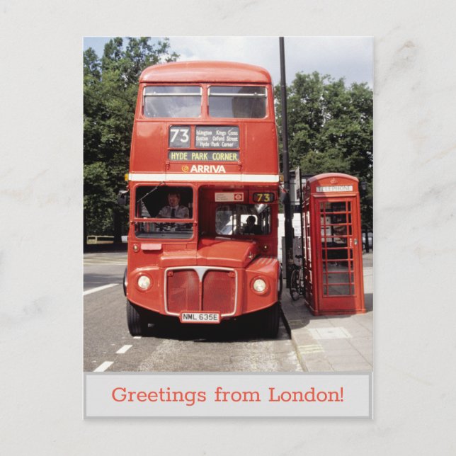 Carte Postale Bus et boîte téléphonique Londres 1998 (Devant)