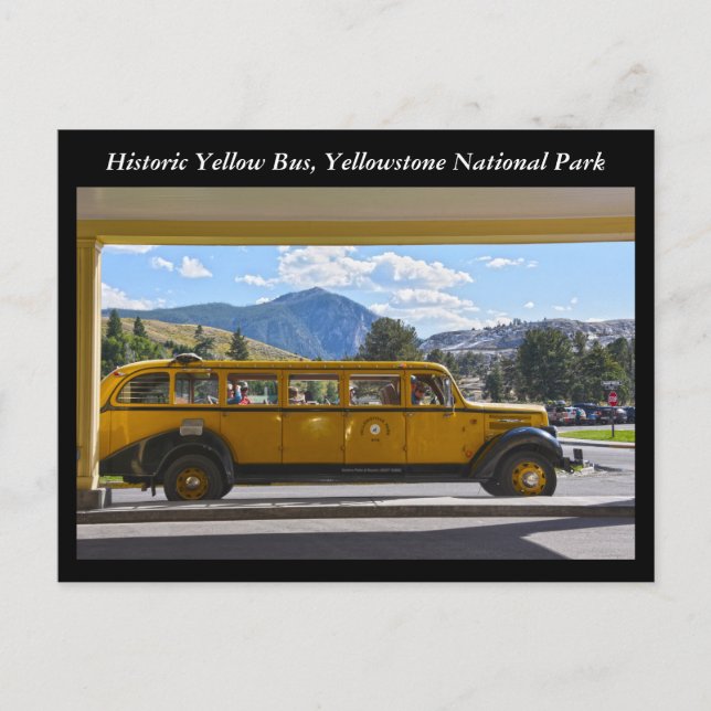 Carte Postale Bus jaune, Parc national de Yellowstone, Wyoming (Devant)