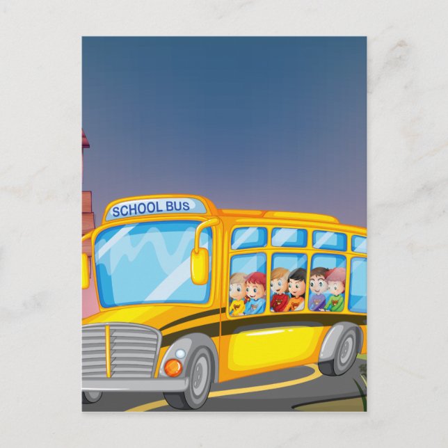 Carte Postale Bus scolaire (Devant)