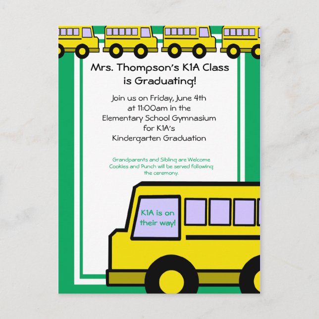 Carte Postale Bus scolaire/ photo (Devant)