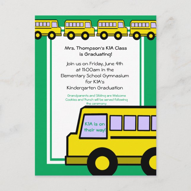 Carte Postale Bus scolaire/ photo (Devant)