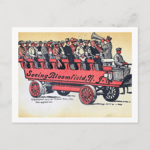 Carte Postale Bus touristique, Bloomfield, NJ Vintage