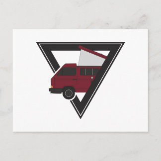 Carte Postale bus triangle maroon