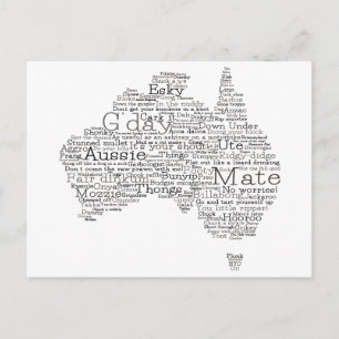 Carte Postale Busfire Special Edition Aussie Slang Map