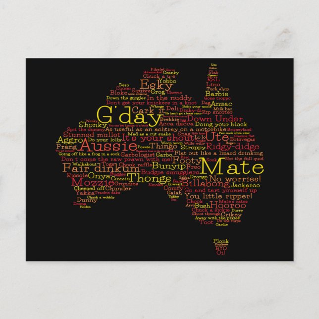 Carte Postale Busfire Special Edition Aussie Slang Map (Devant)