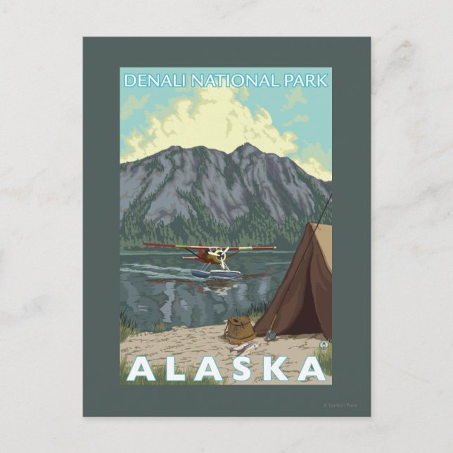 Carte Postale Bush Plane & Fishing - Denali Nat'l Park, (Devant)