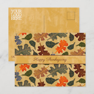 Carte Postale Business Autumn Oak Tree Feuille Bon thanksgiving