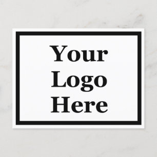Carte Postale Business Black & White Modèle Votre logo ici