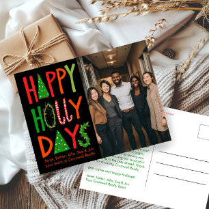 Carte Postale Business Corporate Noël Holiday CUSTOM Photo
