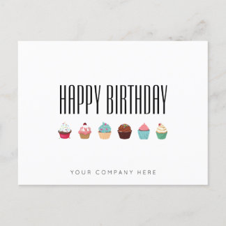 Carte Postale Business Cupcake Joyeux anniversaire