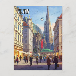 Carte Postale Busy Street Stephansplatz Vienne Autriche Voyage