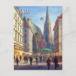 Carte Postale Busy Street Stephansplatz Vienne Autriche Voyage