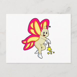 Carte Postale Butterfly as Wizard with Magic Mur