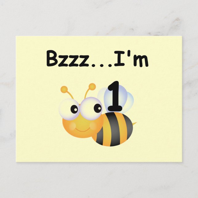 Carte Postale Buzz Bumblebee 1er Anniversaire T-shirts et cadeau (Devant)