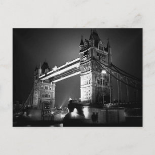 Carte Postale BW Black & White London Tower Bridge