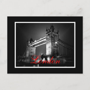 Carte Postale BW Black & White London Tower Bridge