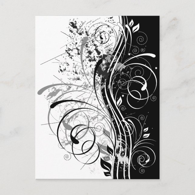 Carte Postale BW grunge (Devant)