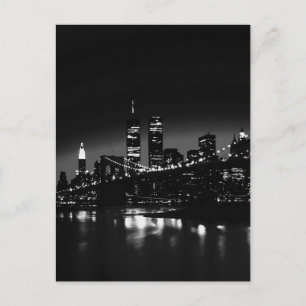 Carte Postale BW New York City la nuit
