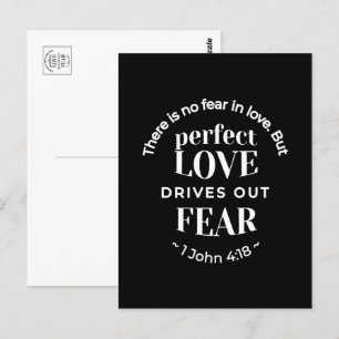 Carte Postale BW 'Perfect Love chasse la peur' - 1 John 4:18