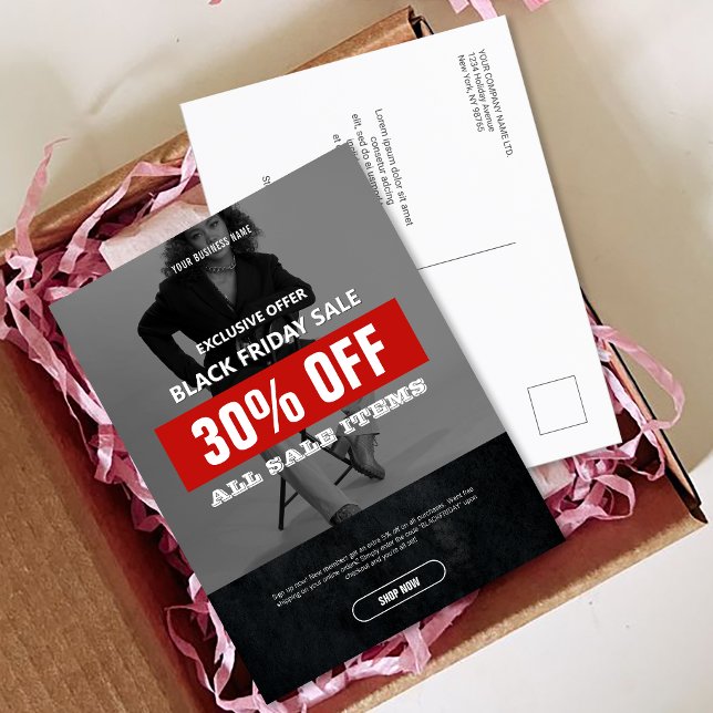 Carte Postale BW Photo Black Vendredi Promo produit de vente (BW Photo Black Friday Sale Product Promo Postcard)