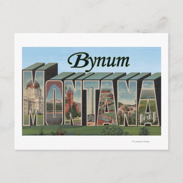 Carte Postale Bynum, MontanaGrandes lettres ScènesBynum, MT (Devant)