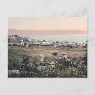 Carte Postale c 1890 Vintage Tibériade Israël Panorama