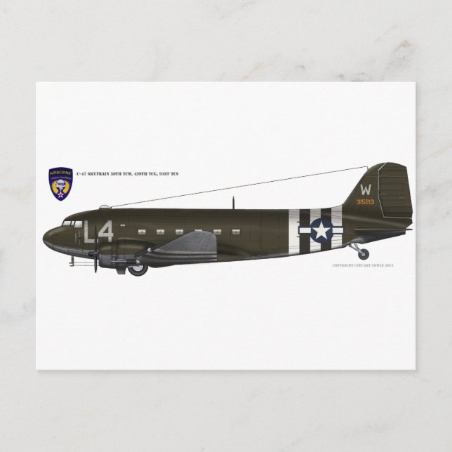 Carte Postale C-47 Skytrain USAAF (Devant)
