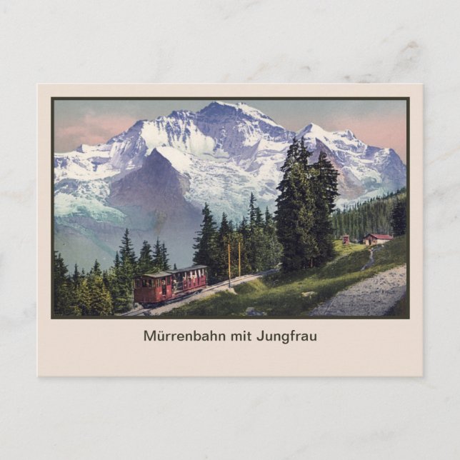 Carte Postale ca 1900 Jungfrau Mountain Muerren Railroad (Devant)