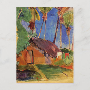 Carte Postale 'Cabane de chaume sous les paumes' - Paul Gauguin