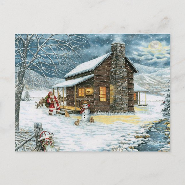 Carte Postale Cabane de Noël Cosy (Devant)