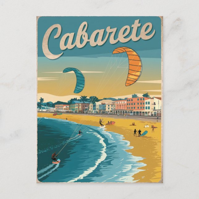 Carte Postale Cabarete République Dominicaine Vintage (Devant)