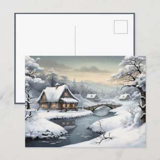 Carte Postale Cabine dans la neige