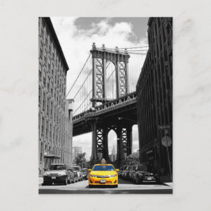 Carte Postale Cabine jaune près de Manhattan Bridge, New York