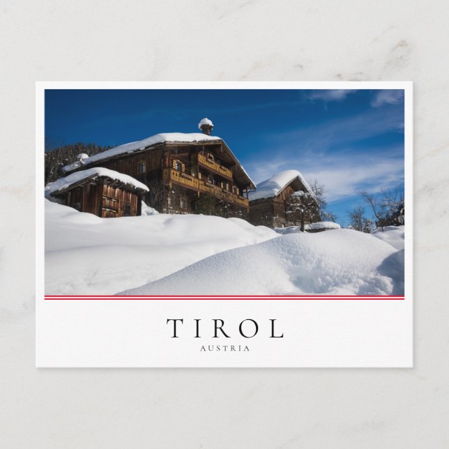 Carte Postale Cabines traditionnels en bois de neige (Devant)