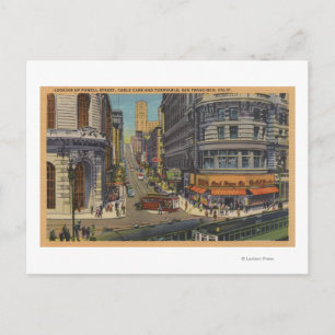 Carte Postale Câbles sur le marché et Powell Street