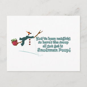 Carte Postale Caca de bonhomme de neige