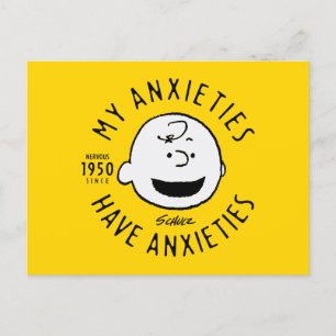 Carte Postale cacahuètes Charlie Brown Nervous depuis 1950