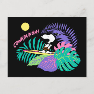Carte Postale cacahuètes Cowabunga Snoopy
