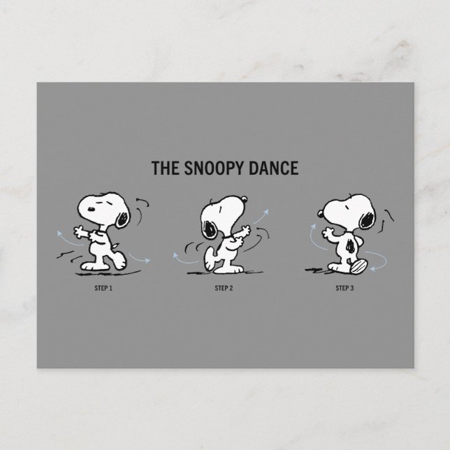 Carte Postale cacahuètes | La Danse Snoopy (Devant)